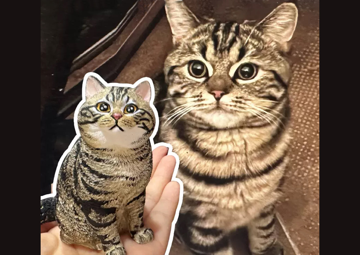 Custom Handmade Painted 3D Pet Portrait Fridge Magnet, Personalised Pet Plaster Portrait