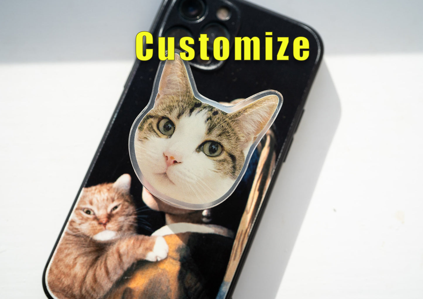 Personalised Phone Grip, Custom Phone Grip Holder, Custom Pet Photo Phone Ring Holder