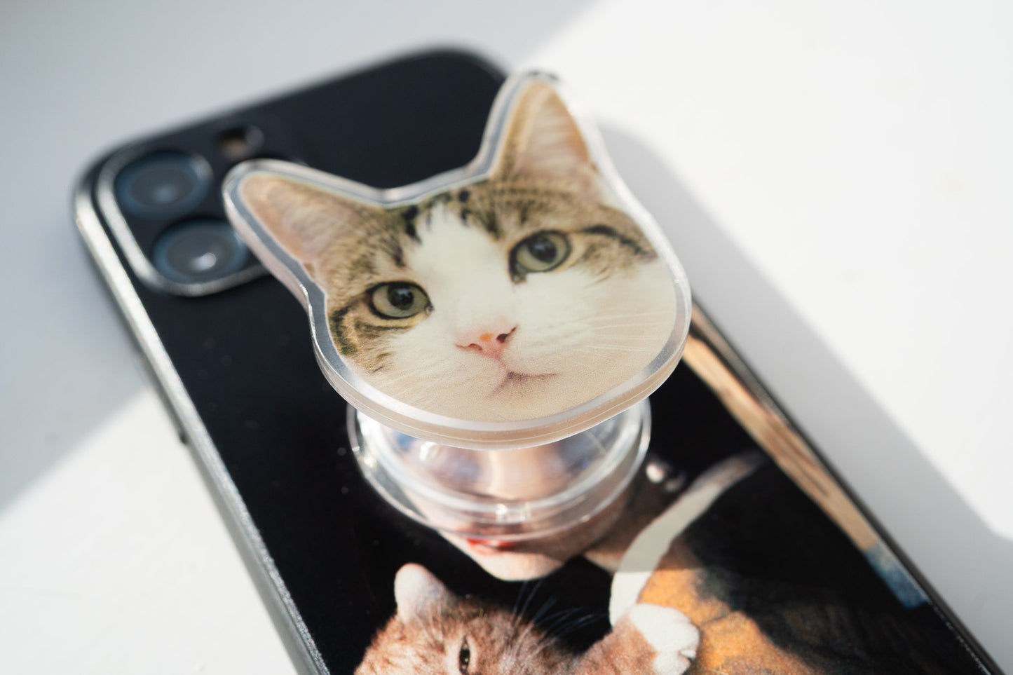 Personalised Phone Grip, Custom Phone Grip Holder, Custom Pet Photo Phone Ring Holder