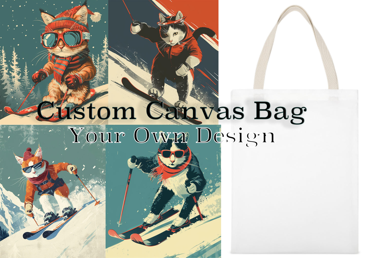 Custom Canvas Bag, Personalised Logo Text Image Photo Brand, Cute Canvas Tote Bag, Eco-friendly Canvas Bag