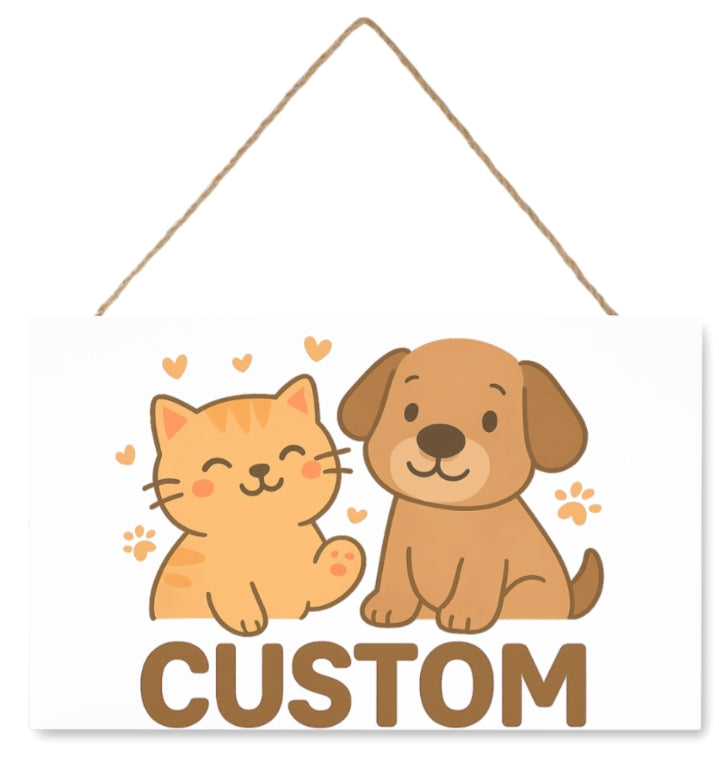 Custom Pet Hanging Decor – Cute Pet Wall Sign with Custom Name Option, Great for Home, Kennels, or Pet Memorial Areas