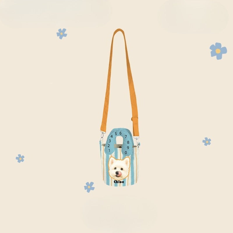 Custom Pet Portrait Crossbody Tote – Stylish Canvas Bag with Dog or Cat Design, Ideal for Walks, Errands, and Creative Gifts