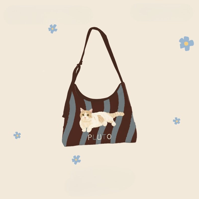 Personalised Pet Portrait Tote Bag – Fashionable Hand-Carry Canvas Bag with Cat or Dog Design, Great for Gifting