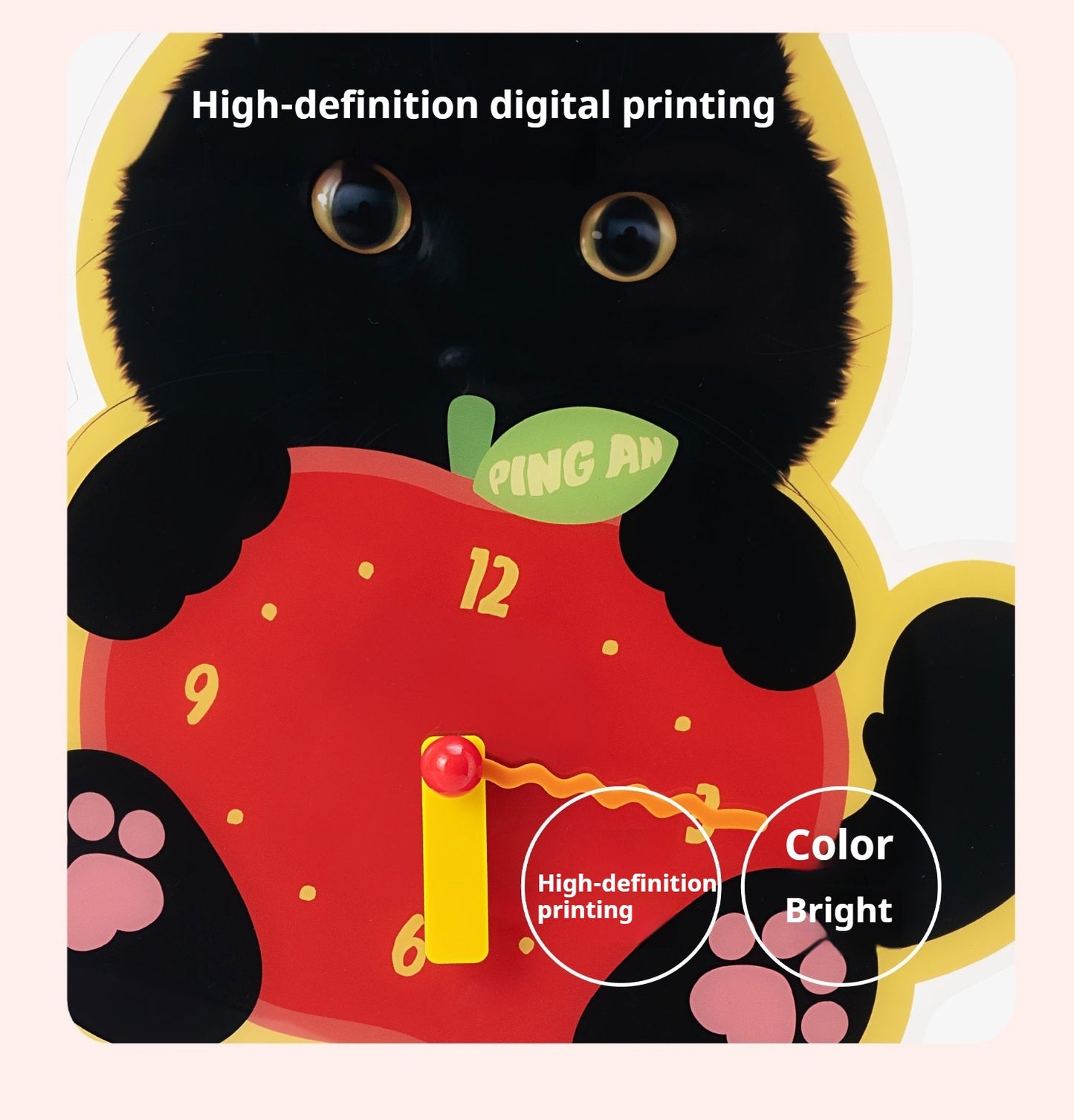 Personalised Acrylic Pet Photo Clock – Custom Cute Wall Clock with Your Cat or Dog’s Face, Perfect Gift for Pet Lovers