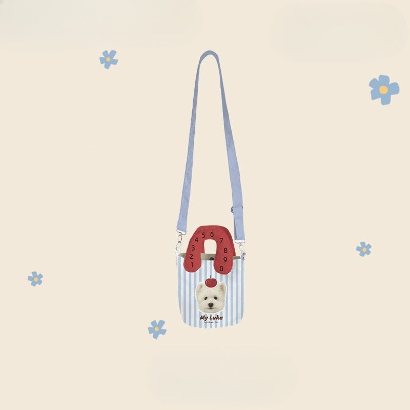 Custom Pet Portrait Crossbody Tote – Stylish Canvas Bag with Dog or Cat Design, Ideal for Walks, Errands, and Creative Gifts