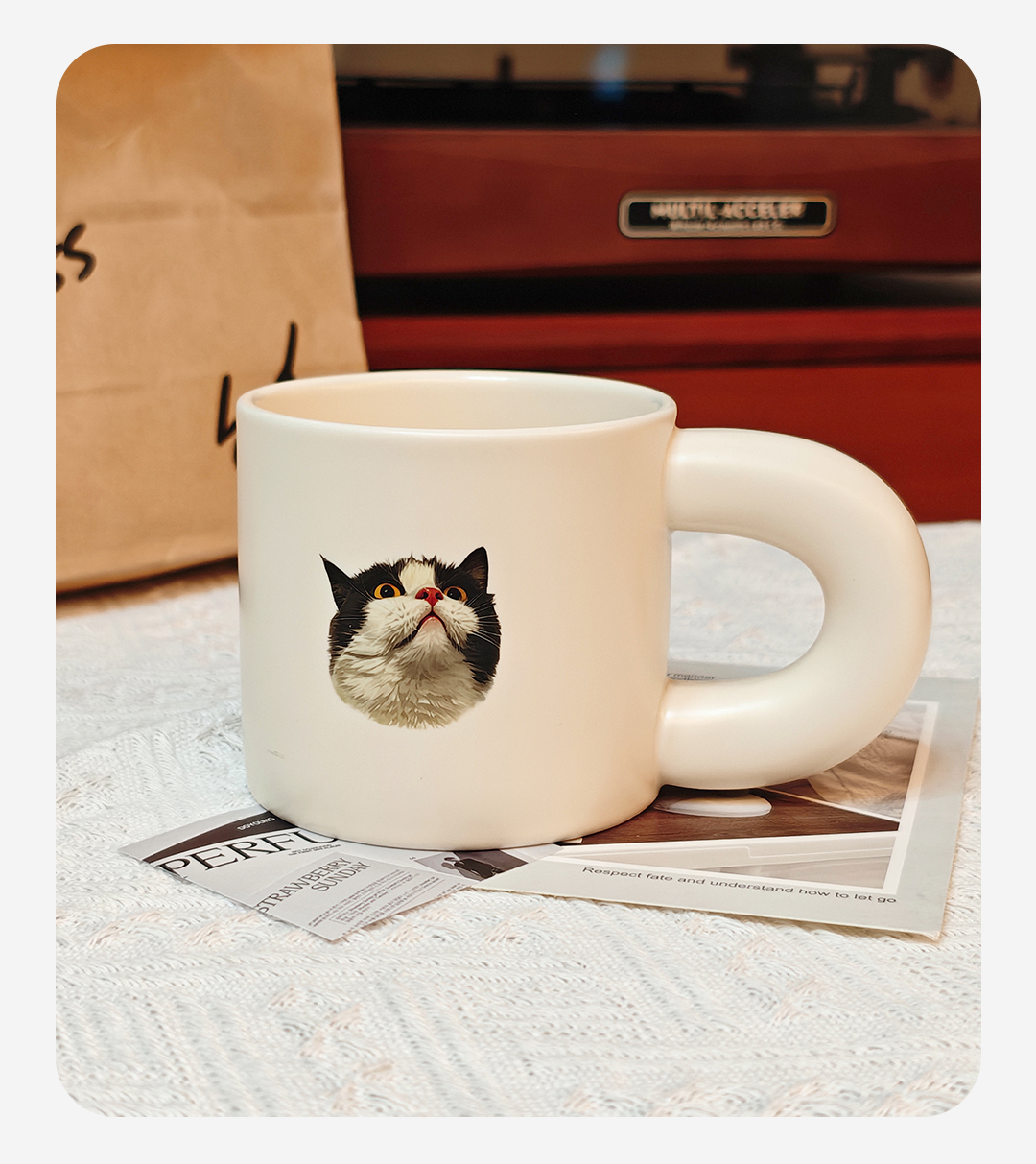 Personalised Pet Illustration Mug – Cute Custom Ceramic Cup with Dog, Cat, or Small Animal Face and Text – Great for Coffee, Tea or Cocoa