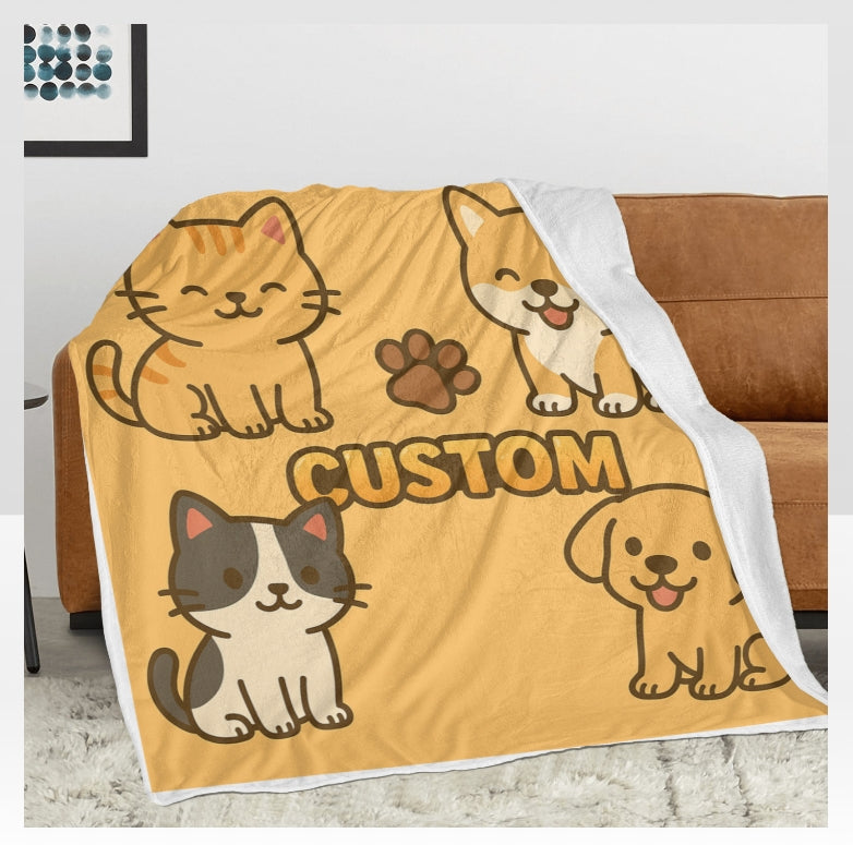 Custom Name Flannel Blanket – Super Soft Personalised Throw Blanket for Adults, Kids or Pets, Great for Birthdays, Holidays and Special Occasions