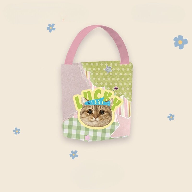 Personalised Pet Bucket Tote – Canvas Handbag with Custom Dog or Cat Design, Creative and Practical Gift Idea