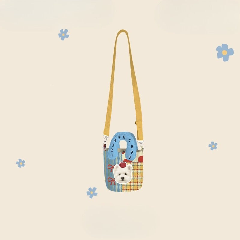 Custom Pet Portrait Crossbody Tote – Stylish Canvas Bag with Dog or Cat Design, Ideal for Walks, Errands, and Creative Gifts