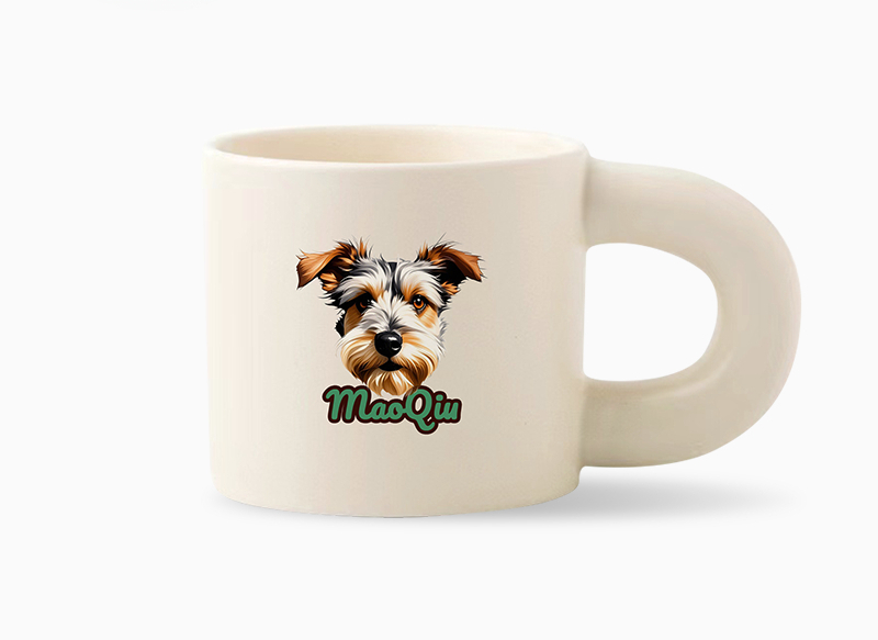 Personalised Pet Illustration Mug – Cute Custom Ceramic Cup with Dog, Cat, or Small Animal Face and Text – Great for Coffee, Tea or Cocoa