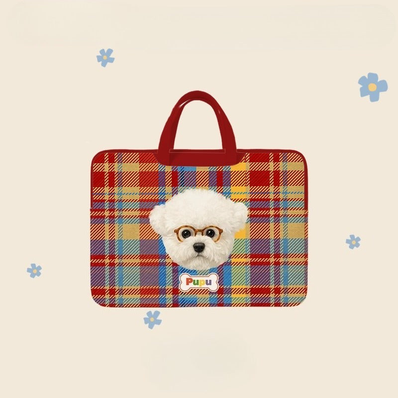 Personalised Pet Lover Laptop Sleeve with Custom Pet Illustration and Name | A Thoughtful Gift for Pet Owners, Perfect for Work, School or Travel