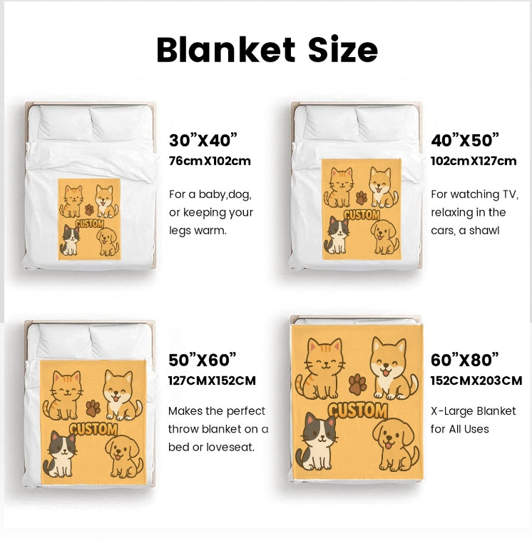 Custom Name Flannel Blanket – Super Soft Personalised Throw Blanket for Adults, Kids or Pets, Great for Birthdays, Holidays and Special Occasions