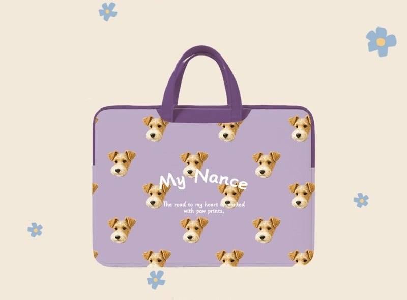Personalised Pet Lover Laptop Sleeve with Custom Pet Illustration and Name | A Thoughtful Gift for Pet Owners, Perfect for Work, School or Travel