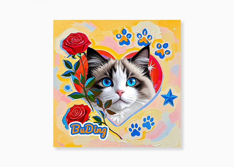 Personalised Pet Portrait Wall Art – Custom Dog Drawing with Name & Cosmic Background, Made-to-Order Decorative Artwork for Pet Parents