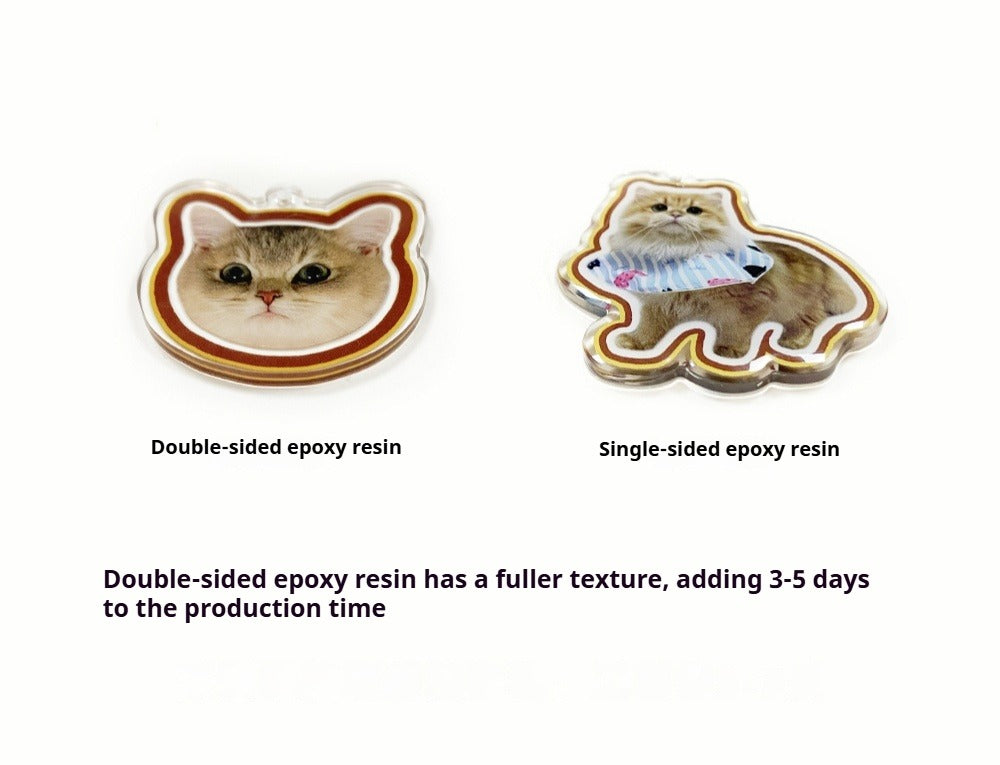 Personalised Pet Keychain with Epoxy Finish – Custom Dog or Cat Photo Charm with Fun Shapes