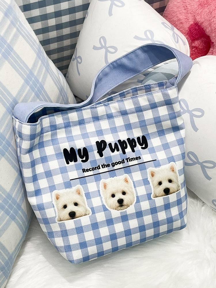Personalised Pet Bucket Tote – Canvas Handbag with Custom Dog or Cat Design, Creative and Practical Gift Idea