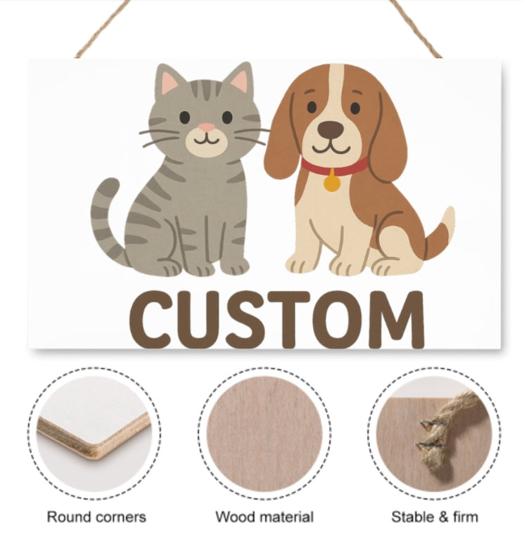 Custom Pet Hanging Decor – Cute Pet Wall Sign with Custom Name Option, Great for Home, Kennels, or Pet Memorial Areas