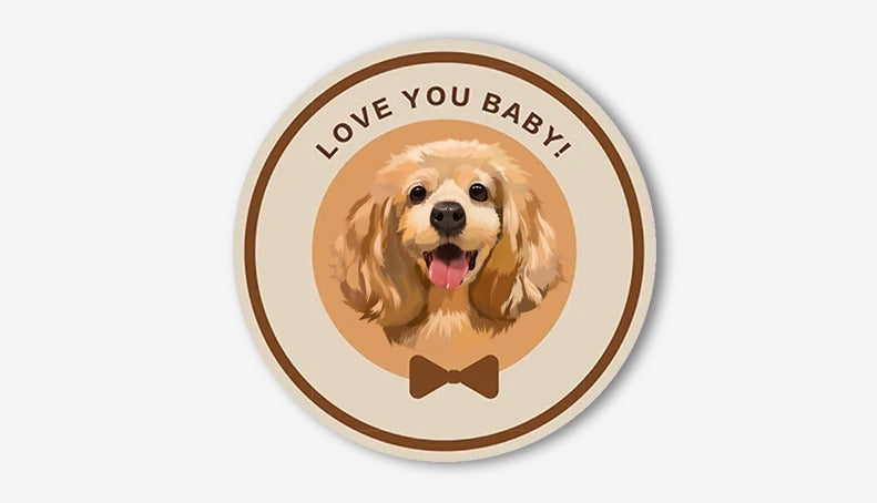 Personalised Pet Rug – Cute Round Carpet with Custom Pet Portrait, Fun and Fluffy Design for Cat & Dog Lovers