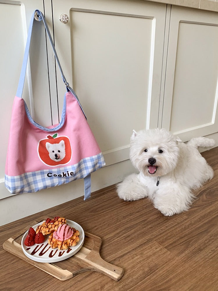 Personalised Pet Portrait Tote Bag – Fashionable Hand-Carry Canvas Bag with Cat or Dog Design, Great for Gifting