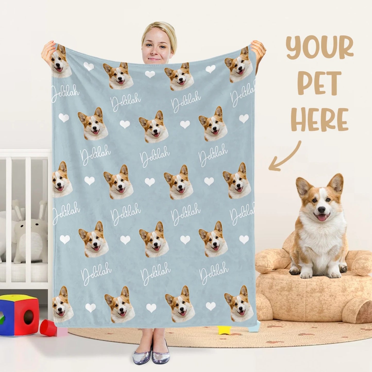 Custom Name Flannel Blanket – Super Soft Personalised Throw Blanket for Adults, Kids or Pets, Great for Birthdays, Holidays and Special Occasions