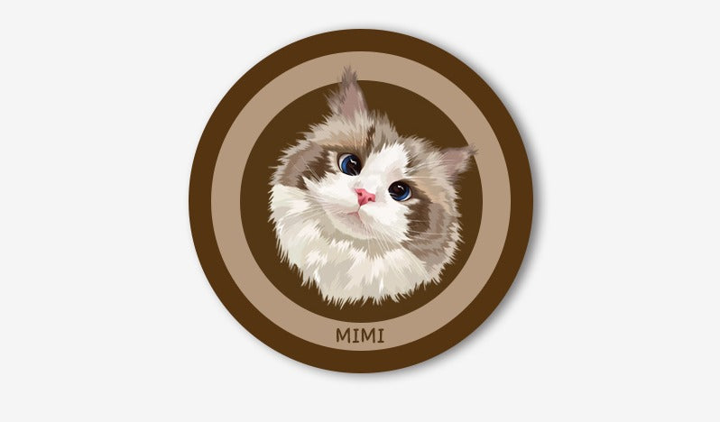 Personalised Pet Rug – Cute Round Carpet with Custom Pet Portrait, Fun and Fluffy Design for Cat & Dog Lovers