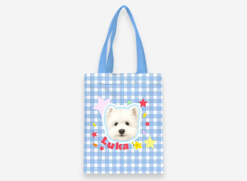 Personalised Pet Canvas Tote – Adorable Cat or Dog Face Print with Name, Customisable Gift Bag for Animal Lovers & Everyday Use
