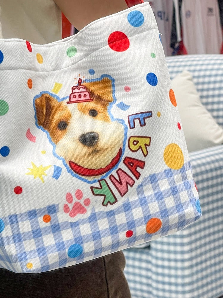 Personalised Pet Bucket Tote – Canvas Handbag with Custom Dog or Cat Design, Creative and Practical Gift Idea