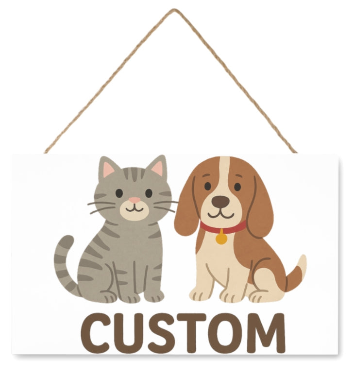 Custom Pet Hanging Decor – Cute Pet Wall Sign with Custom Name Option, Great for Home, Kennels, or Pet Memorial Areas