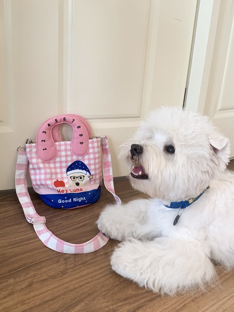 Custom Pet Portrait Crossbody Tote – Stylish Canvas Bag with Dog or Cat Design, Ideal for Walks, Errands, and Creative Gifts