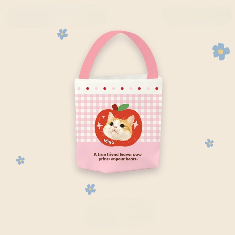 Personalised Pet Bucket Tote – Canvas Handbag with Custom Dog or Cat Design, Creative and Practical Gift Idea