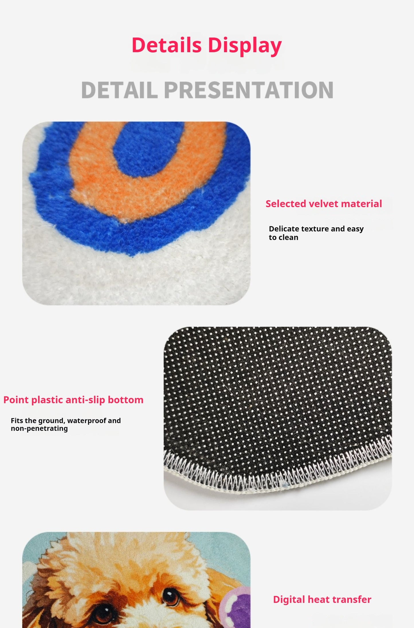 Personalised Pet Portrait Floor Mat – Soft Cartoon-Style Rug with Your Pet’s Face
