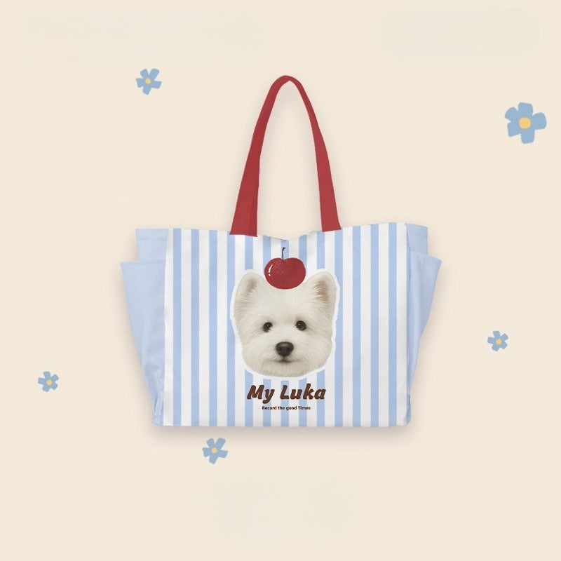Custom Pet Tote Bag – Large Capacity Canvas Shoulder Bag with Dog Illustration, Perfect for Daily Use, Commuting, and Pet Lovers