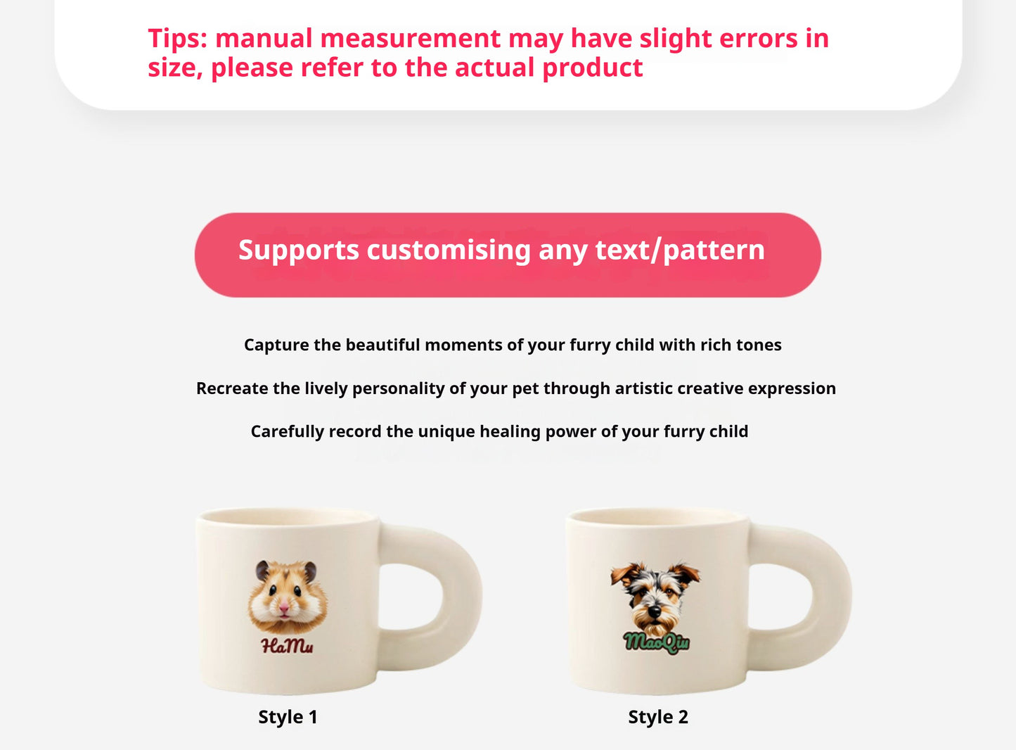Personalised Pet Illustration Mug – Cute Custom Ceramic Cup with Dog, Cat, or Small Animal Face and Text – Great for Coffee, Tea or Cocoa