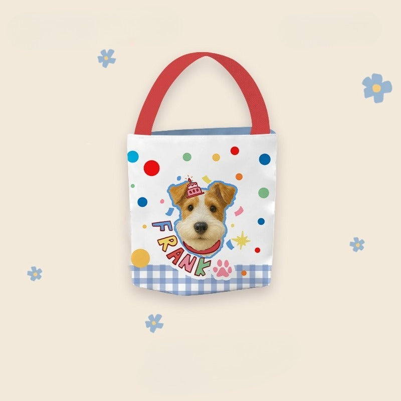 Personalised Pet Bucket Tote – Canvas Handbag with Custom Dog or Cat Design, Creative and Practical Gift Idea