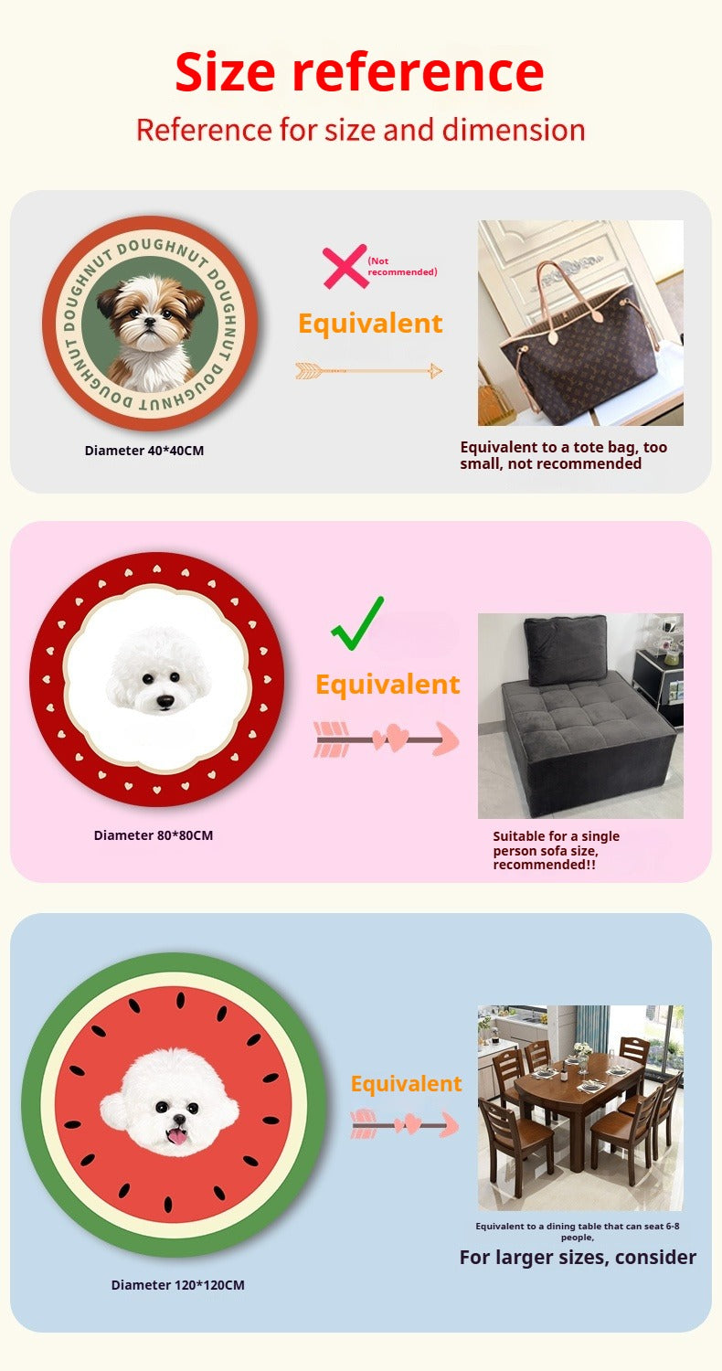 Personalised Pet Rug – Cute Round Carpet with Custom Pet Portrait, Fun and Fluffy Design for Cat & Dog Lovers