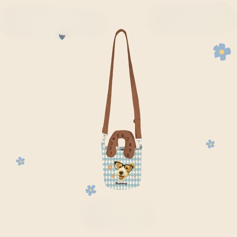 Custom Pet Portrait Crossbody Tote – Stylish Canvas Bag with Dog or Cat Design, Ideal for Walks, Errands, and Creative Gifts