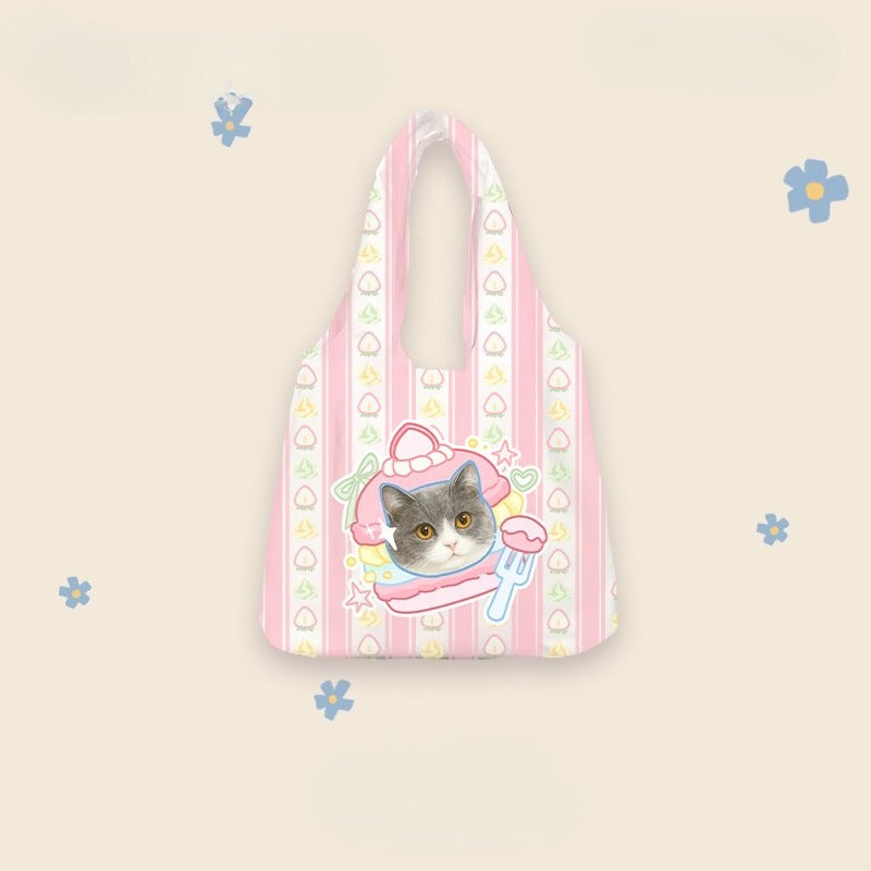 Personalised Pet Shoulder Bag – Custom Dog or Cat Portrait on Canvas Vest Tote, Great for Shopping or Gifting