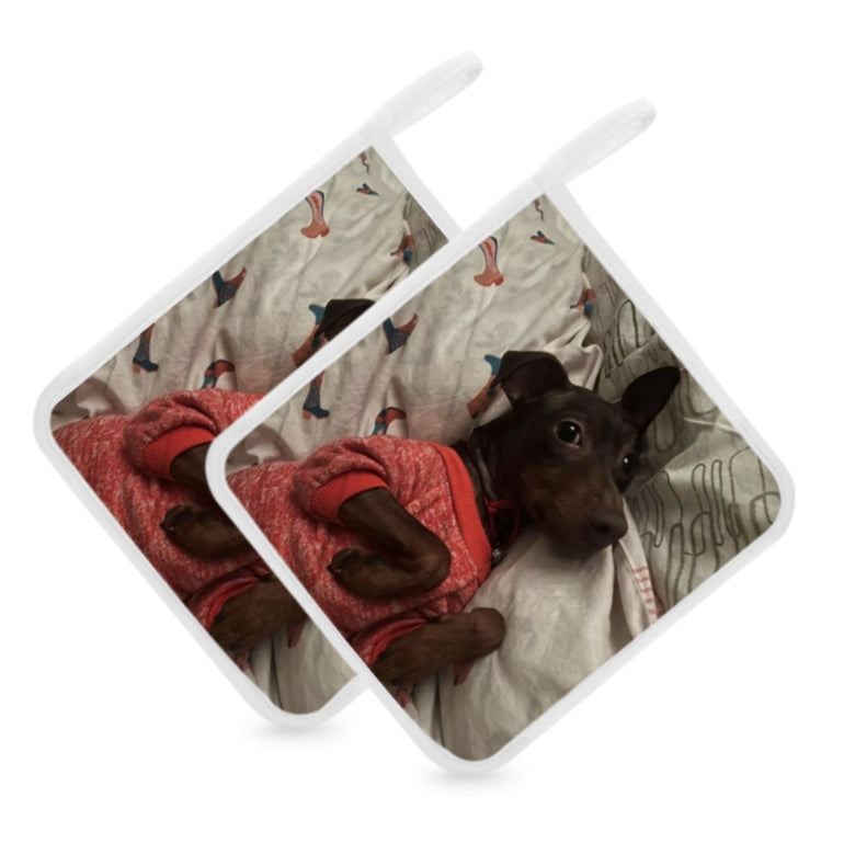 Custom Pet Pot Holders – 1 Pair of Insulated Heat Pads, Personalised with Your Pet’s Face, Perfect Gift for Dog & Cat Lovers