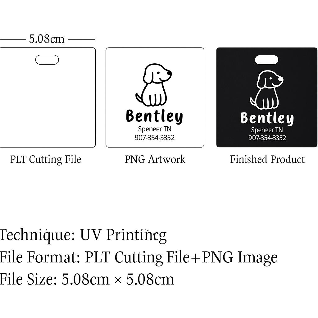 Custom Acrylic Tag – Personalised Cat & Dog Hanging Tag