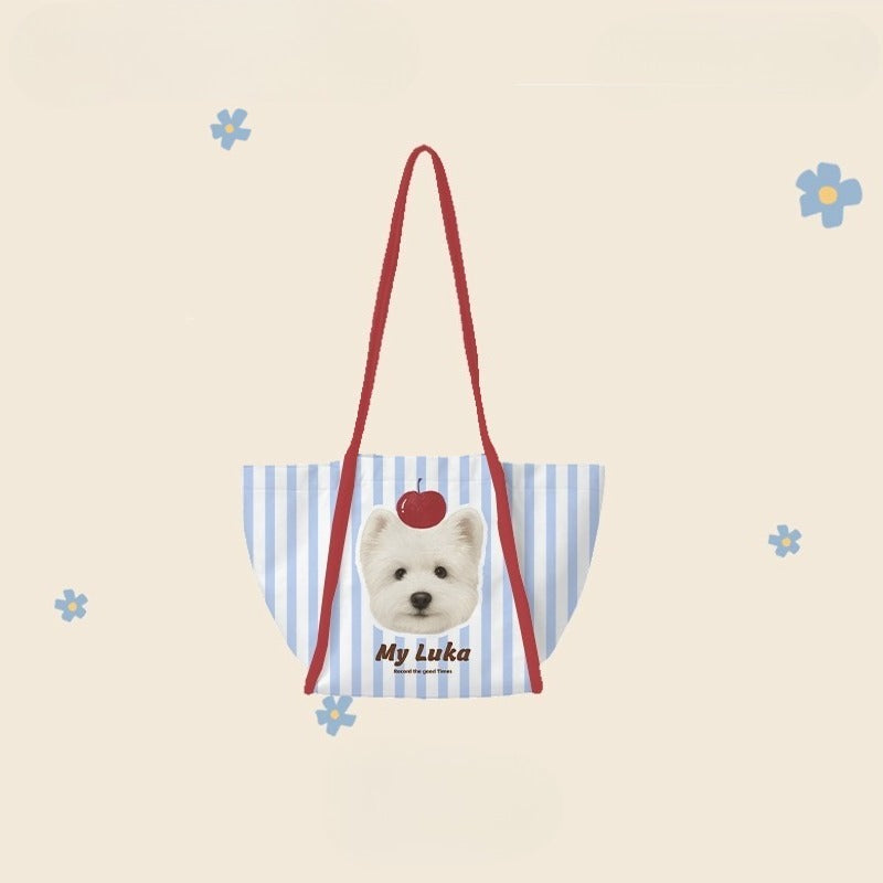 Custom Pet Shoulder Tote – Personalised Cat or Dog Illustration Bag, Creative Birthday Gift for Animal Lovers