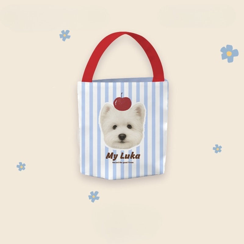 Personalised Pet Bucket Tote – Canvas Handbag with Custom Dog or Cat Design, Creative and Practical Gift Idea