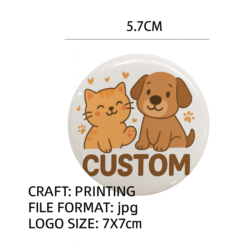 Custom Pet Badge – Personalised Round Pin Button with Cute Pet Design, Ideal for Backpacks, Jackets, or Gifts for Animal Lovers