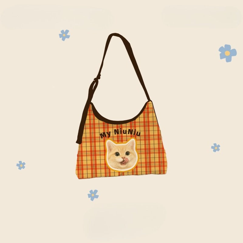 Personalised Pet Portrait Tote Bag – Fashionable Hand-Carry Canvas Bag with Cat or Dog Design, Great for Gifting