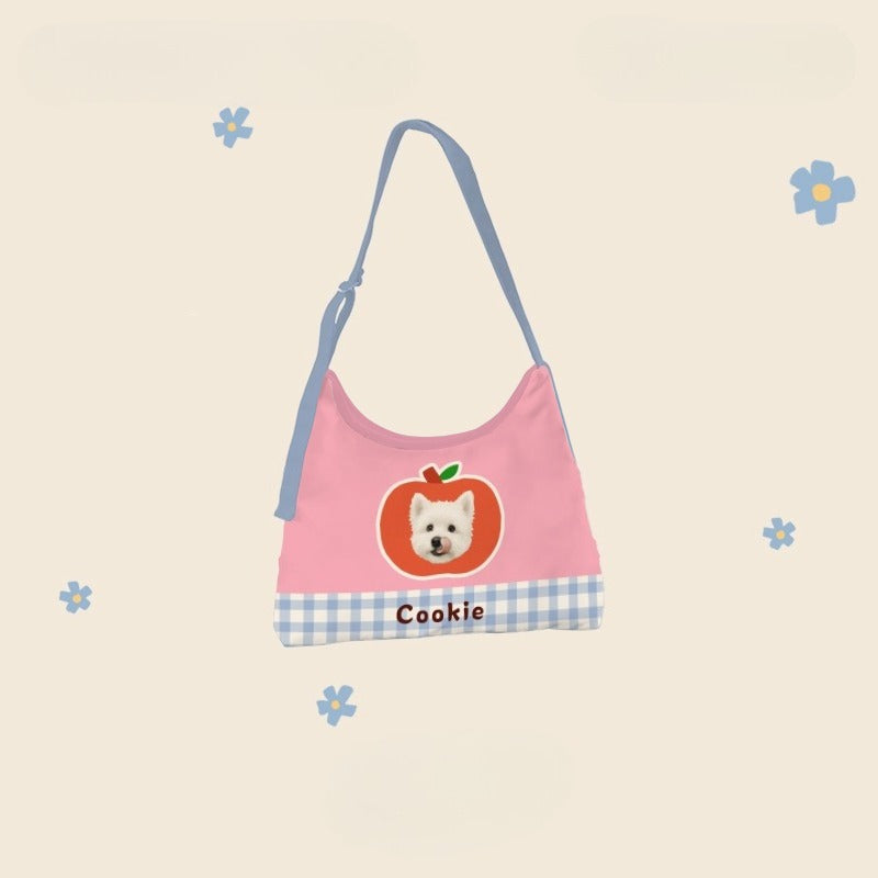 Personalised Pet Portrait Tote Bag – Fashionable Hand-Carry Canvas Bag with Cat or Dog Design, Great for Gifting