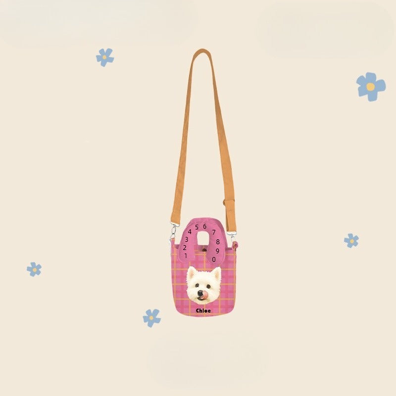 Custom Pet Portrait Crossbody Tote – Stylish Canvas Bag with Dog or Cat Design, Ideal for Walks, Errands, and Creative Gifts