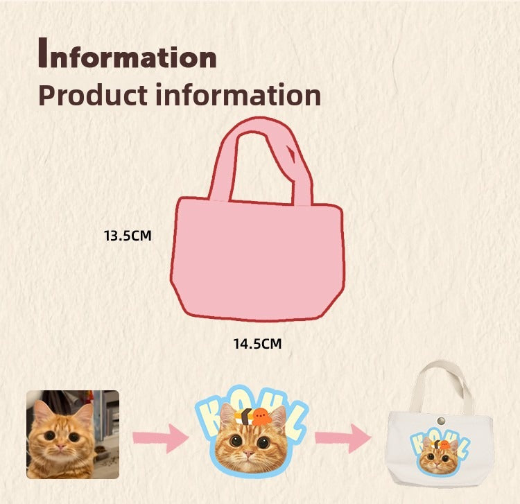 Custom Pet Canvas Tote Bag with Your Pet’s Name or Photo | Reusable Everyday Shopper for Dog & Cat Lovers | Gift-Ready Eco Bag