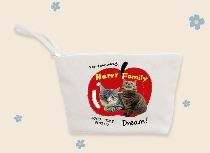 Custom Pet Clutch Bag for Women – Personalised Canvas Pouch with Your Pet’s Name or Photo | Stylish Organizer for Daily Essentials