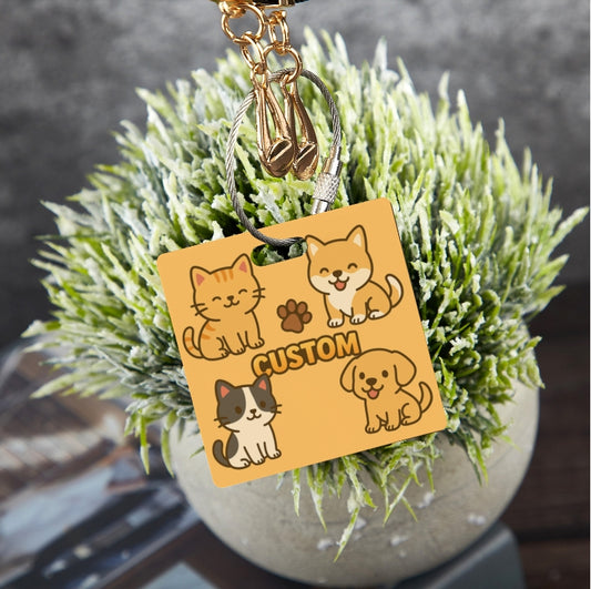 Personalised Hanging Acrylic Tag – Create Your Own Custom Sign for Luggage, Pet Carriers, Strollers, or Keys – UV Printed for Durability