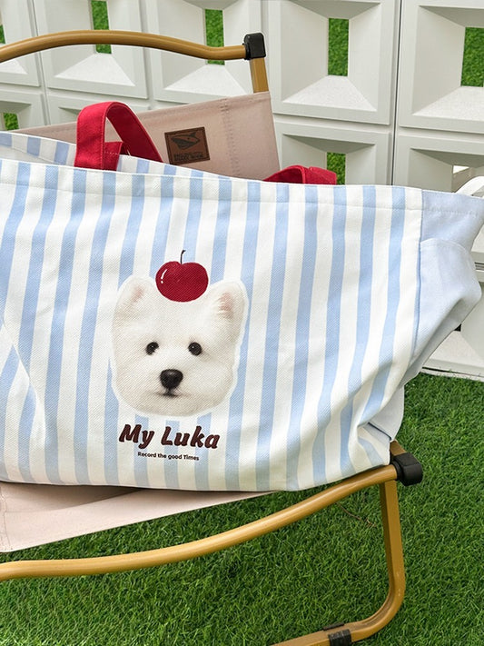 Custom Pet Tote Bag – Large Capacity Canvas Shoulder Bag with Dog Illustration, Perfect for Daily Use, Commuting, and Pet Lovers