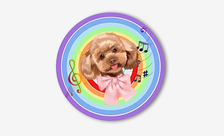 Personalised Pet Rug – Cute Round Carpet with Custom Pet Portrait, Fun and Fluffy Design for Cat & Dog Lovers